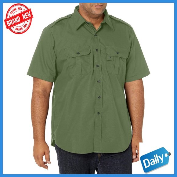 Men's Short Sleeve Tactical Dress Shirt Professional Work Uniform